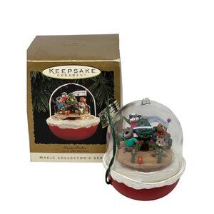 VTG 90s Hallmark Keepsake Magic Ornament Forest Frolics Light Motion Boxed Decor